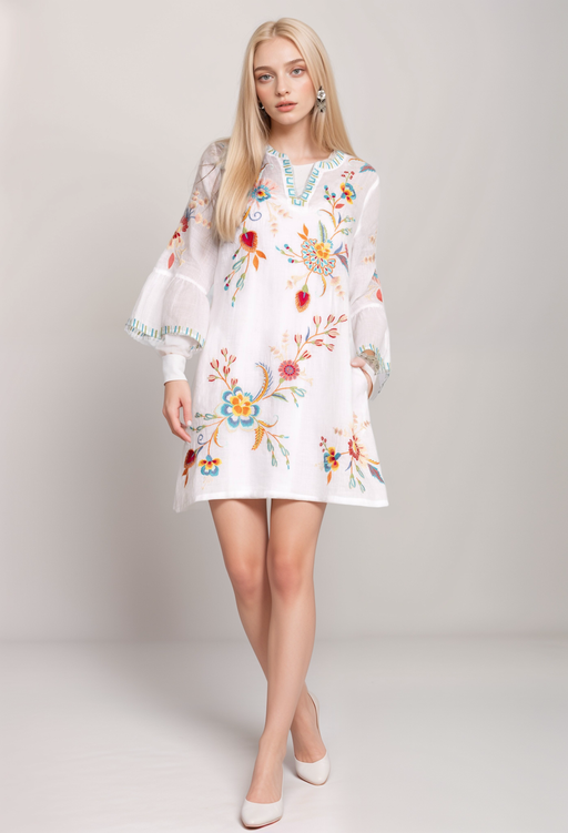 Johnny Was W34124 Joele Ruffle Sleeve Dress