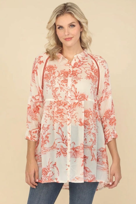 Johnny Was Spring Firebird Adonia Tunic Top C29324B1 Boho Chic