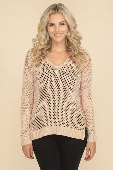 Johnny Was Theresa Boho Chic Crochet Sweater Top M66122