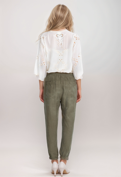 Johnny Was Style R65120 Black Alice Cropped Jogger Pants Boho Chic