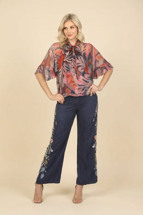 Johnny Was Workshop Emika Belted Wide Leg Pants W61124 *