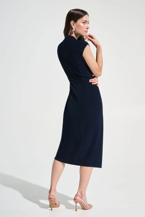 Joseph Ribkoff Rhinestone Midi Wrap Sheath Dress 262715