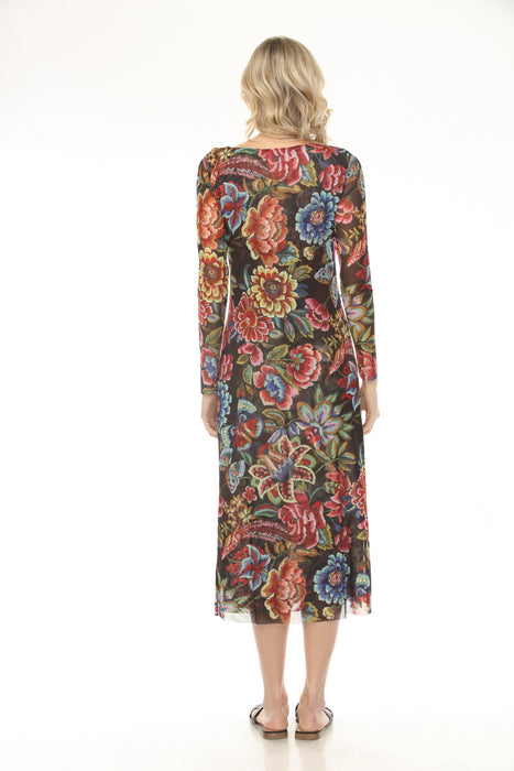 Johnny Was Jade Antiqua Flower Maldova Mesh Midi Dress L31224-8K