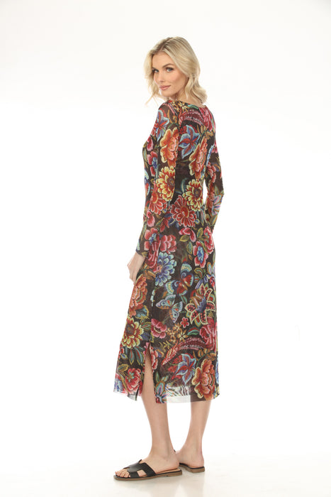 Johnny Was Jade Antiqua Flower Maldova Mesh Midi Dress L31224-8K