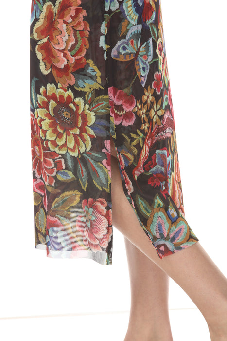 Johnny Was Jade Antiqua Flower Maldova Mesh Midi Dress L31224-8K