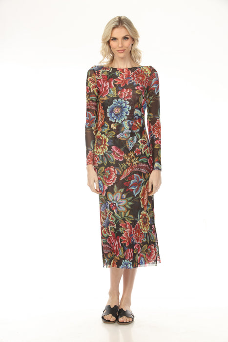 Johnny Was Jade Antiqua Flower Maldova Mesh Midi Dress L31224-8K