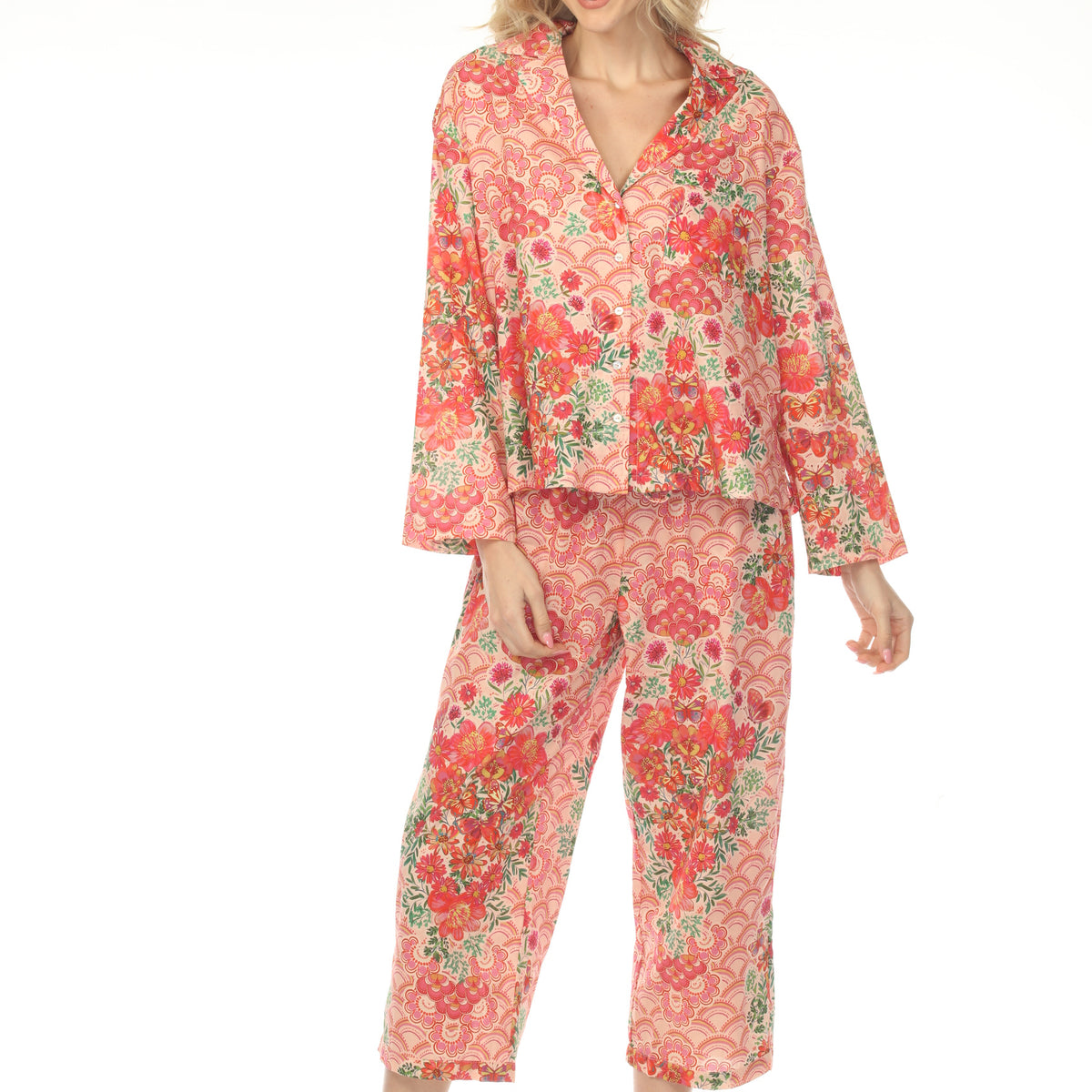 Johnny Was Mariposa Floral Cotton Sleep Set MS0625-M — AfterRetail