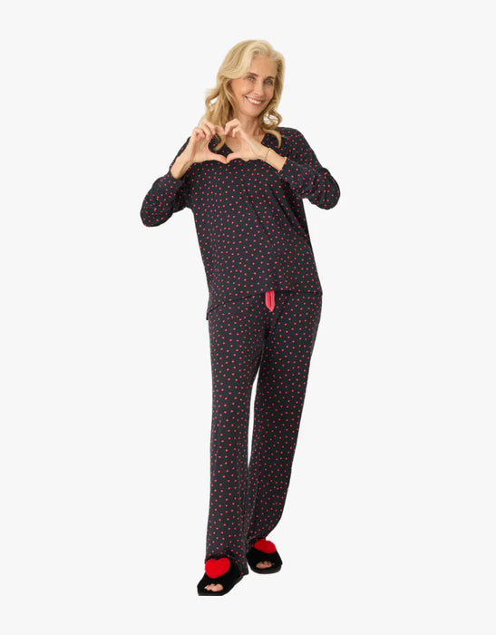 PJ Salvage Black Sweet Dreams Long Sleeve Pajama Top RRSDLS