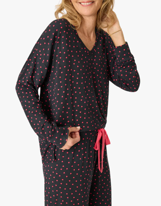 PJ Salvage Black Sweet Dreams Long Sleeve Pajama Top RRSDLS