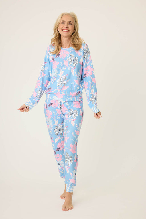 PJ Salvage Bright Blue Tropic Garden Pajama Set RSTGLS2/RSTGP2