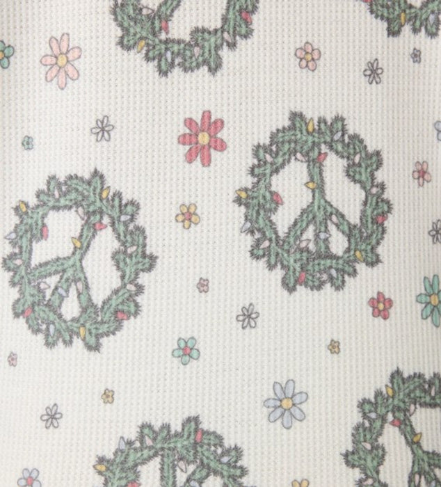 PJ Salvage Ivory Joy to the World Waffle Thermal PJ Set RQJWST2