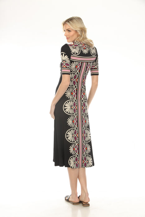 Johnny Was JWLA The Janie Favorite Short Sleeve Mock Neck Dress R34825-1K