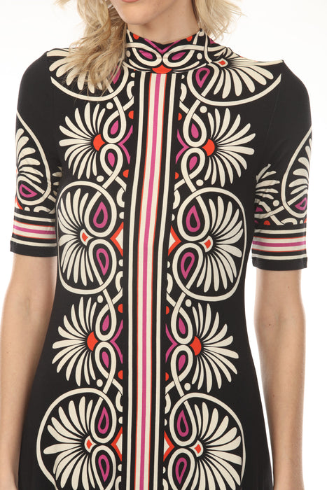 Johnny Was JWLA The Janie Favorite Short Sleeve Mock Neck Dress R34825-1K