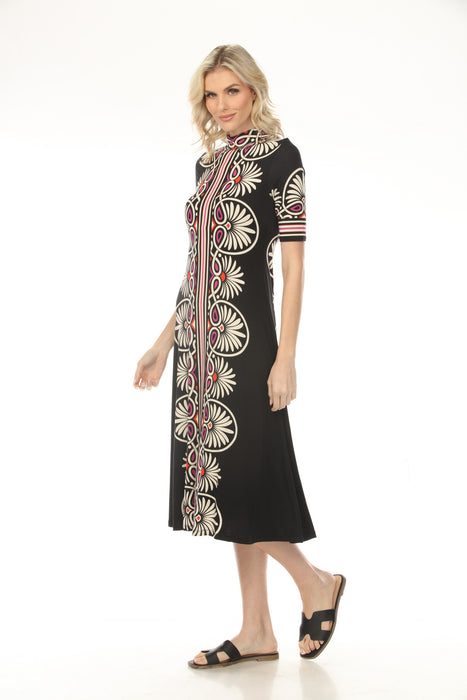 Johnny Was JWLA The Janie Favorite Short Sleeve Mock Neck Dress R34825-1K