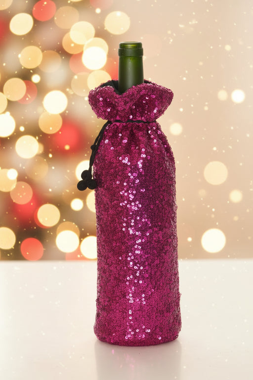 Johnny Was Pink Gold Holiday Sequin Wine Tote RH8622CO