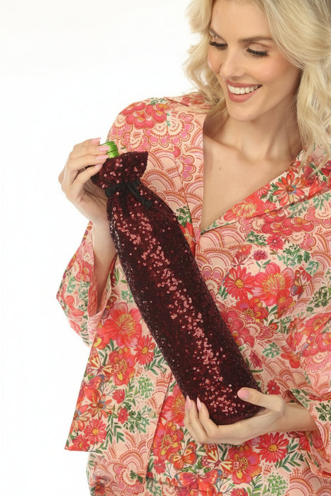 Johnny Was Burgundy Holiday Sequin Wine Tote RH8622AO