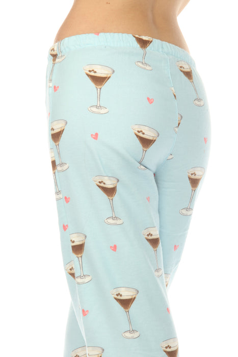 PJ Salvage Ice Blue Espresso Martini Flannel Pajama Set RP8FLPJ