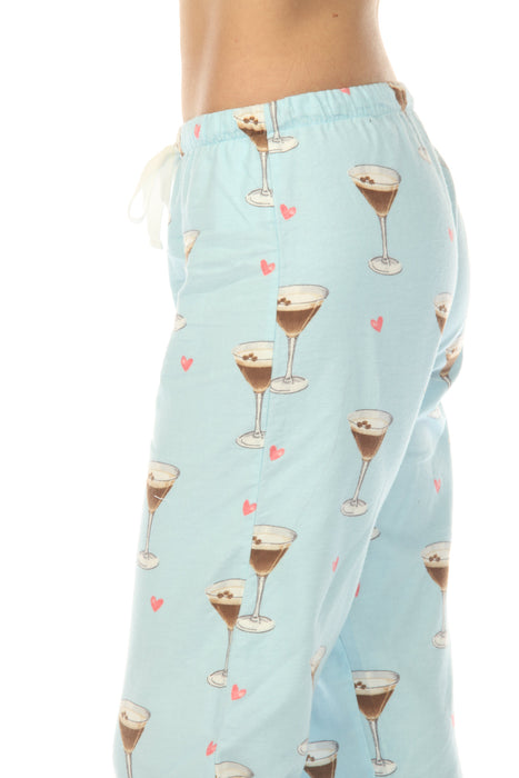 PJ Salvage Ice Blue Espresso Martini Flannel Pajama Set RP8FLPJ