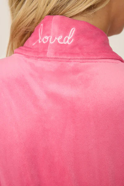 PJ Salvage Navy/Fuchsia Velvety Velour Robe RPVVR