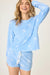 PJ Salvage Bright Blue Cabana Paradise Palm Print Pajama Set RSCDLS1/RSCDP