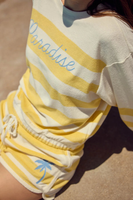 PJ Salvage Lemon Cabana Paradise Long Sleeve "Paradise" Top RSCDLS2
