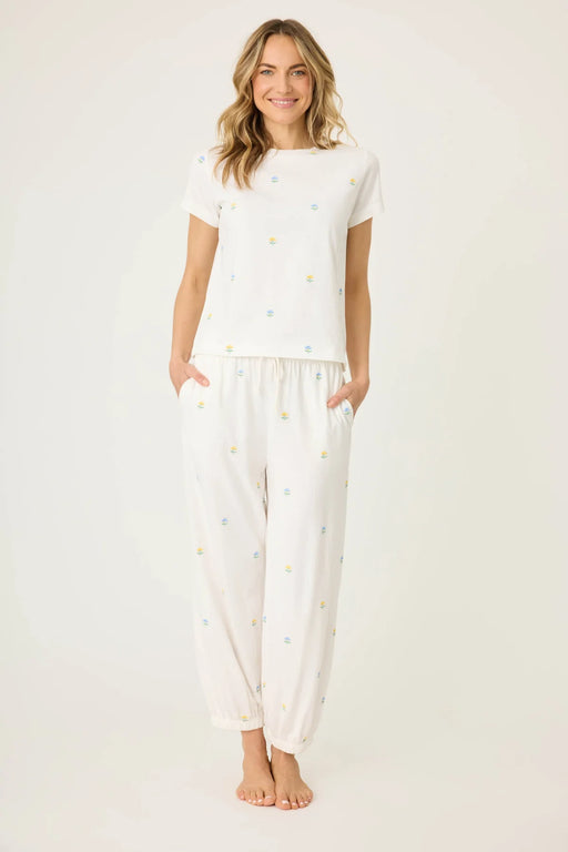 PJ Salvage Ivory Dainty Daisy Embroidered Pajama Set RSDDT/RSDDP
