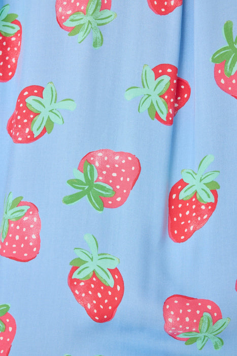 PJ Salvage Bright Blue Farmer's Market Strawberry Nightshirt RSFMNS