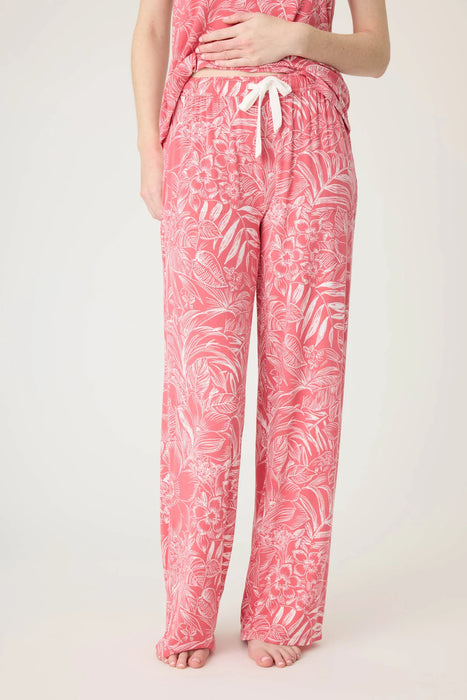 PJ Salvage Deep Rose Lazy Days Floral Modal Short Sleeve Pajama Set RSLDT/RSLDP1