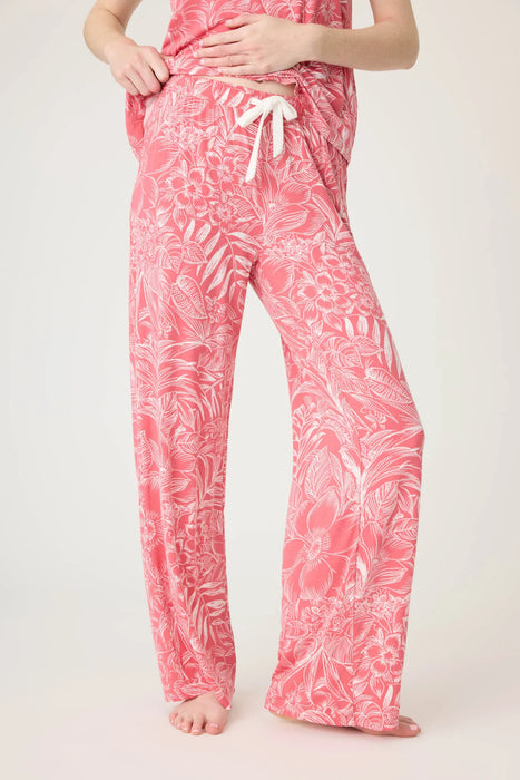 PJ Salvage Deep Rose Lazy Days Floral Modal Short Sleeve Pajama Set RSLDT/RSLDP1