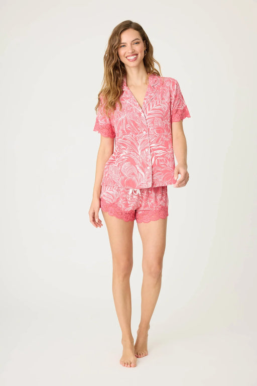 PJ Salvage Deep Rose Lazy Days Floral Modal Pajama Set RSLDST1