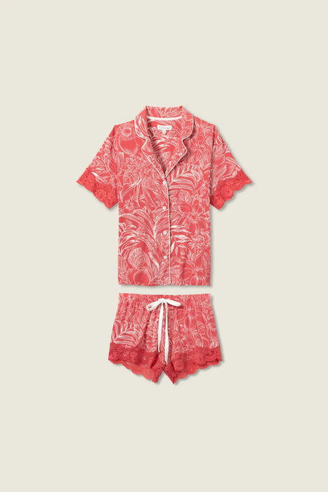 PJ Salvage Deep Rose Lazy Days Floral Modal Pajama Set RSLDST1