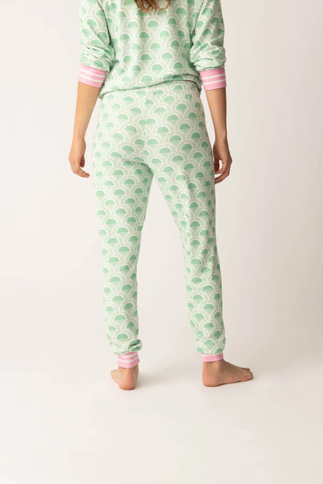 PJ Salvage Spring Green Peachy Party Courtside Long Sleeve Top Set RSPPLS/RSPPP2