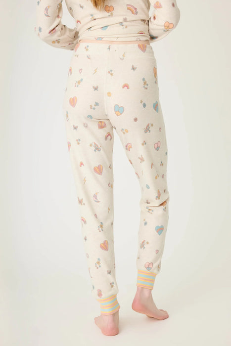 PJ Salvage Light Oatmeal Sunshine On My Mind Emoji-Fun Pajama Set RSSMLS1/RSSMP2