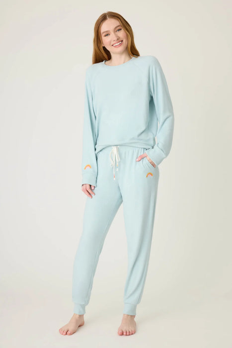 PJ Salvage Sunshine On My Mind Long Sleeve Loungewear Set RSSMLS2/RSSMP4- DUSTY BLUE