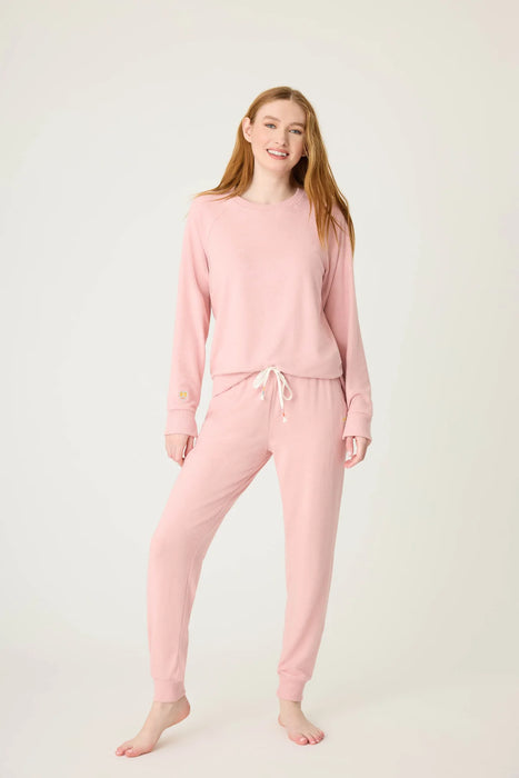 PJ Salvage Sunshine On My Mind Long Sleeve Loungewear Set RSSMLS2/RSSMP4- ROSEWOOD