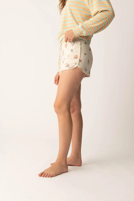 PJ Salvage Light Oatmeal Sunshine On My Mind Emoji-Fun Shorts RSSMS2