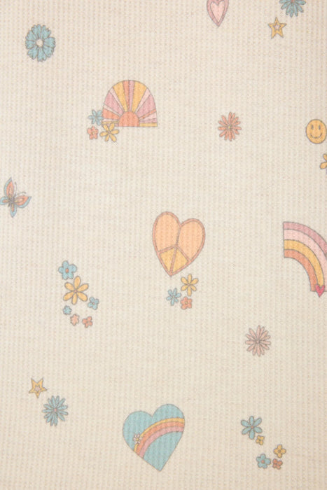 PJ Salvage Light Oatmeal Sunshine On My Mind Emoji-Fun Shorts RSSMS2