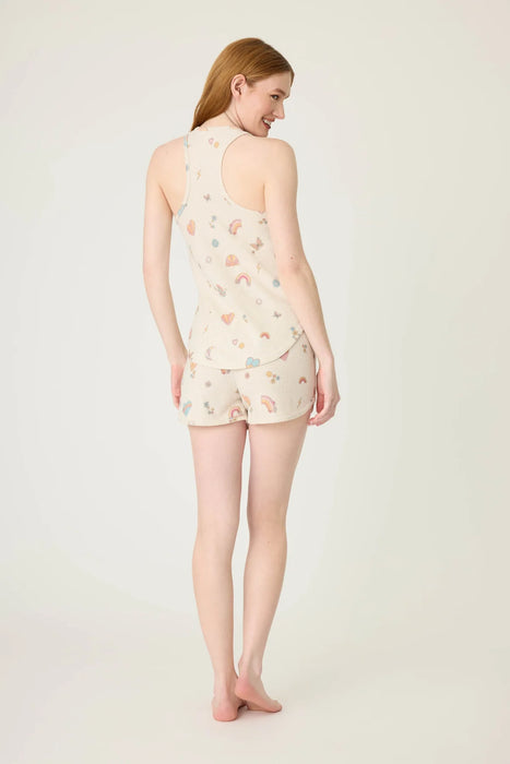 PJ Salvage Light Oatmeal Sunshine On My Mind Emoji-Fun Tank RSSMTK2