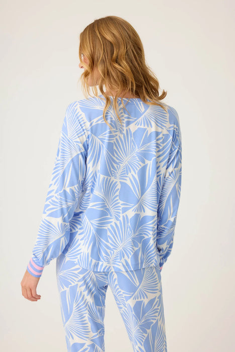 PJ Salvage Deep Blue Bayside Dreams Tropical Print Long Sleeve Top Set RUBDLS/RUBDP2