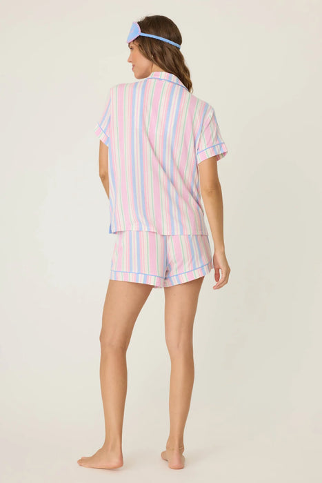 PJ Salvage Bayside Dreams 3-Piece Striped PJ Short Set RUBDPJ
