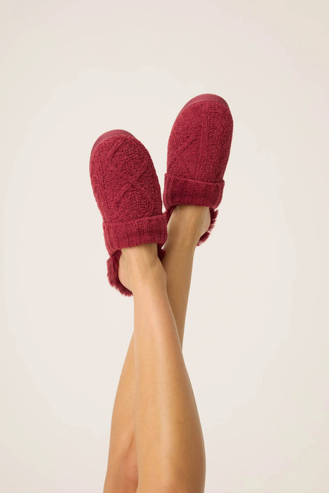 PJ Salvage Chenille Cable Knit Slippers RUCLSL