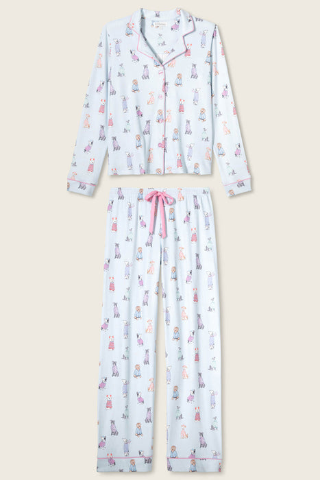 PJ Salvage Blue Haze Doggone Cold Dog Print Pointelle Pajama Set RUDCPJ