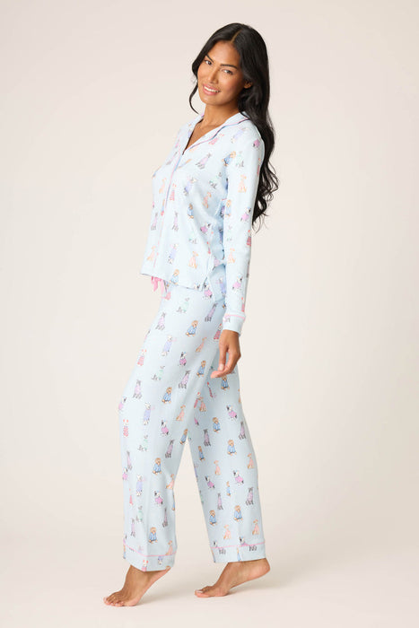 PJ Salvage Blue Haze Doggone Cold Dog Print Pointelle Pajama Set RUDCPJ