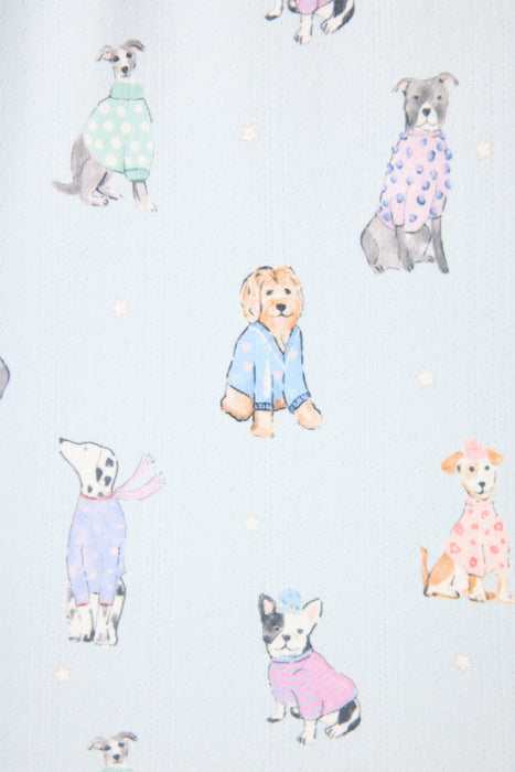 PJ Salvage Blue Haze Doggone Cold Dog Print Pointelle Pajama Set RUDCPJ