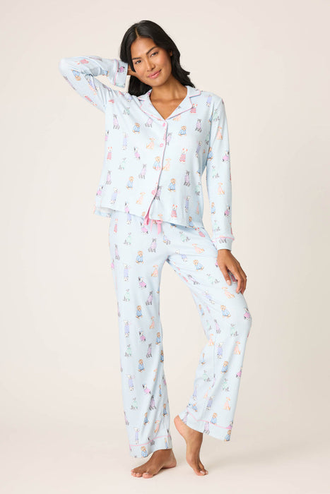 PJ Salvage Blue Haze Doggone Cold Dog Print Pointelle Pajama Set RUDCPJ