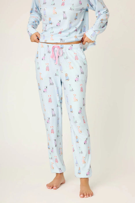 PJ Salvage Blue Haze Doggone Cold Dog Print Pajama Set RUDCLS/RUDCP