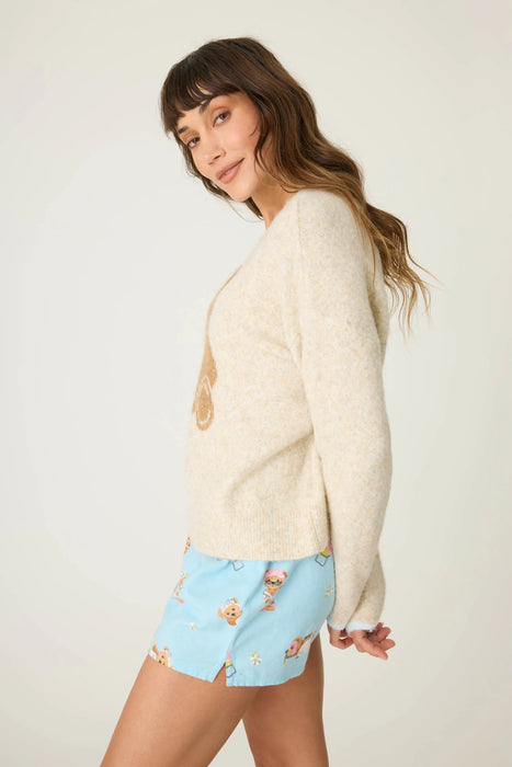 PJ Salvage Teddy Bear Graphic Snuggle Sweater RUFLLS