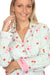 PJ Salvage Light Mint Ma Cherie Cherry Print Flannel Nightshirt Lounge Set RUFLNS/RUFLP