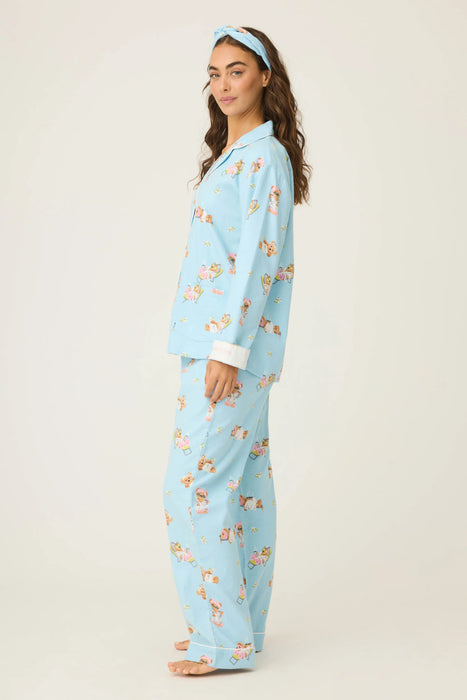 PJ Salvage Ice Blue Beary Cute 3-Piece Flannel PJ Set RUFLPJ