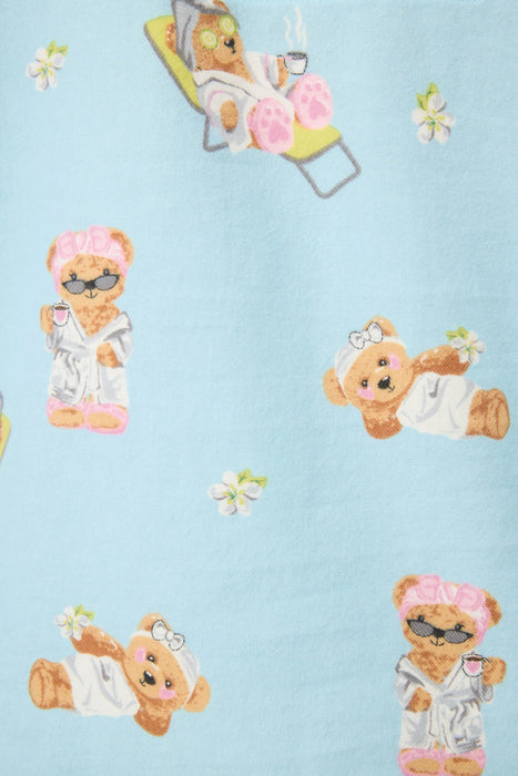PJ Salvage Ice Blue Beary Cute 3-Piece Flannel PJ Set RUFLPJ